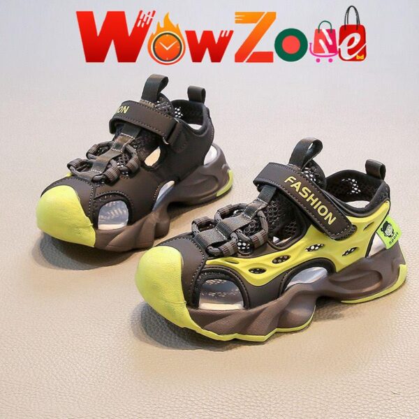 Boys Wave Sporty Sandal - Lime-Black - Image 1